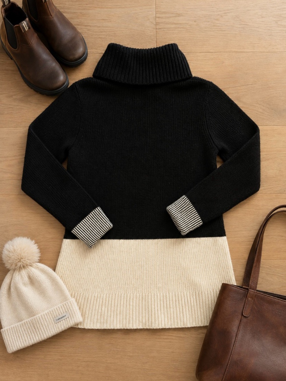 Pendleton Merino Wool Cowl Neck Sweater Women’s L Western Colorblock Travel